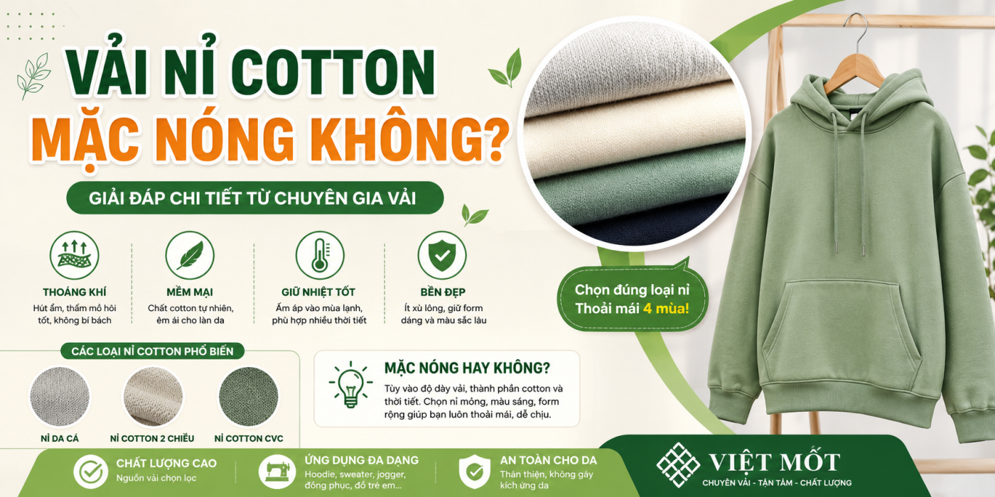 Vải Nỉ Cotton Mặc Nóng Không?